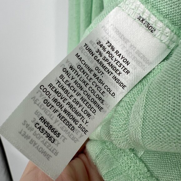 BP. Ribbed Long Sleeve Ribbed Boxy Tee Top Mint Green Size 3X NWOT - Picture 6 of 7